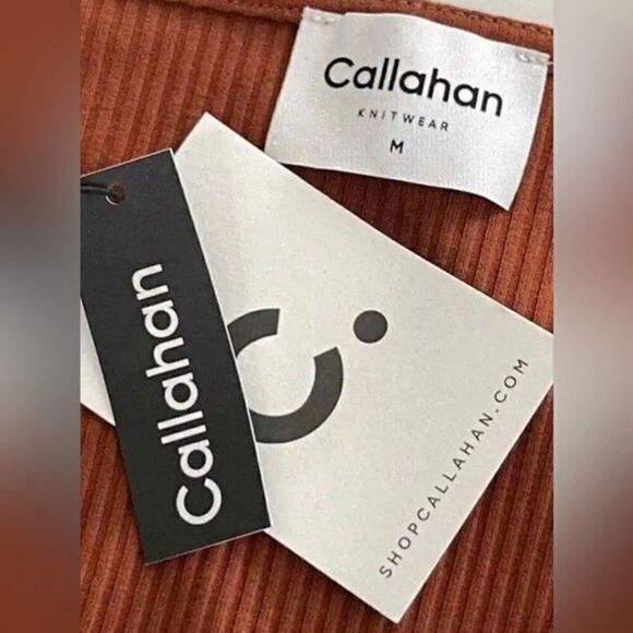 Anthropologie Callahan Open Front Ring Bell Sleeve Ribbed Vera Top Coco Mocha M - Picture 16 of 16